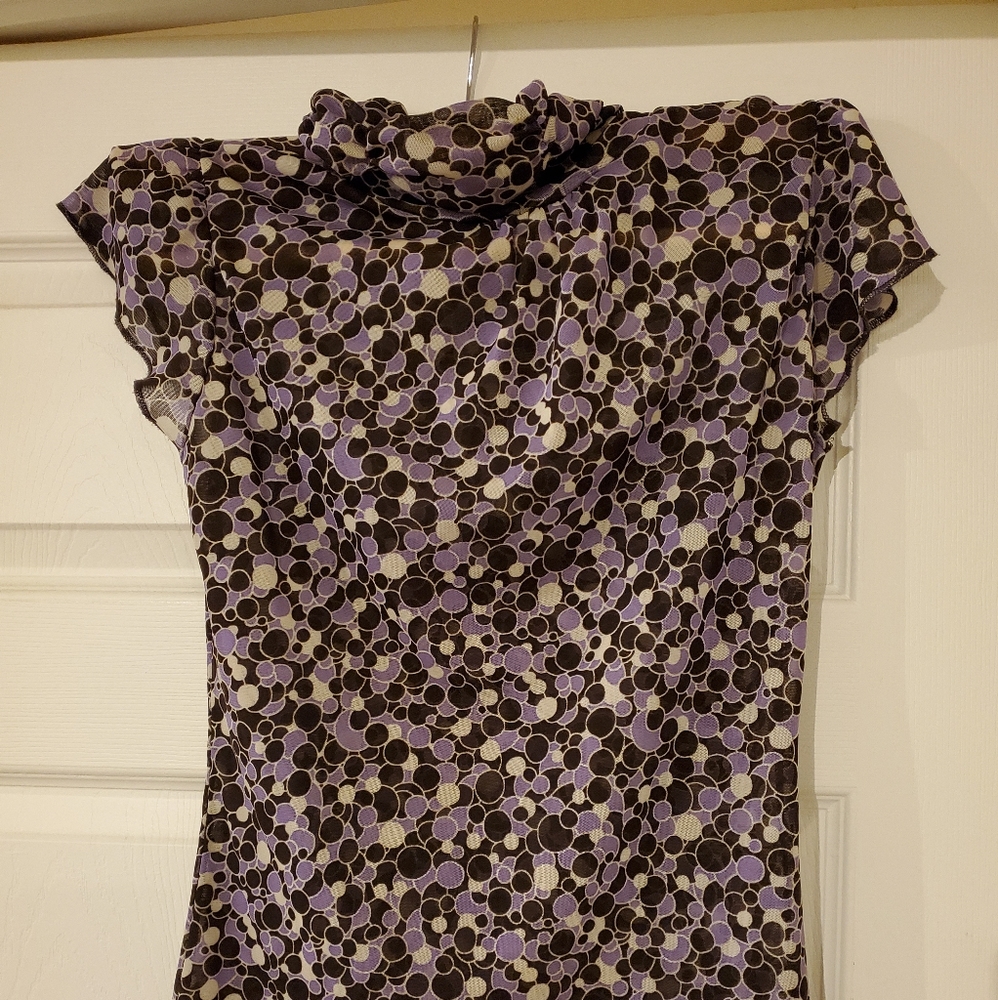 Zara Cap Sleeve Turtleneck with Ruched Neck